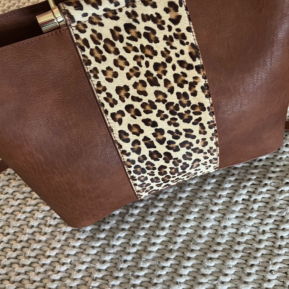 Leopard Print Brown Tote Bag